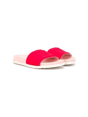 Fendi Kids textured two-tone slides