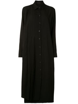 Yohji Yamamoto pleated shirt dress - Black