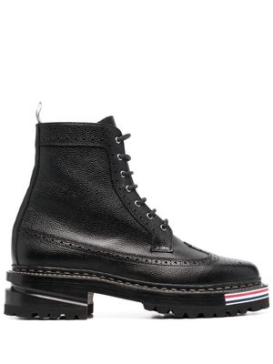 Thom Browne lace-up longwing boots - Black
