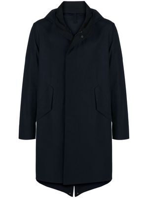 Harris Wharf London hooded mid-length trench coat - Blue