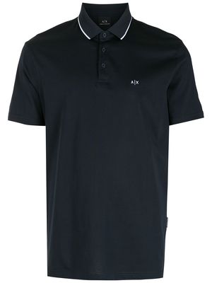 Armani Exchange chest logo-print polo shirt - Blue