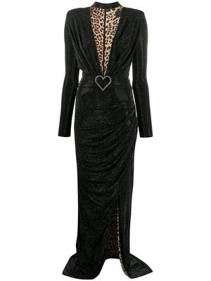 Philipp Plein Aphrodite stud embellished asymmetric dress - Black
