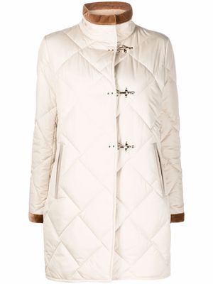Fay fur-trimmed quilted jacket - Neutrals
