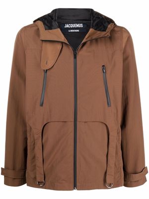 Jacquemus hooded shell jacket - Brown