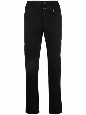 Closed straight-leg cotton trousers - Black