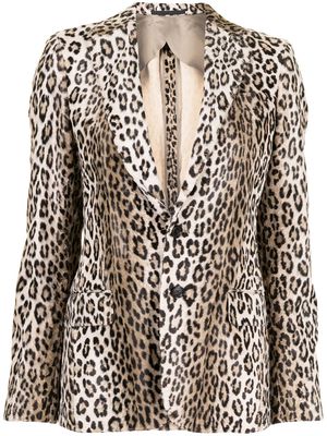R13 leopard-print blazer - Brown