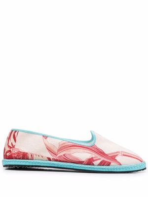 Pierre-Louis Mascia mix-print slip-on loafers - Red