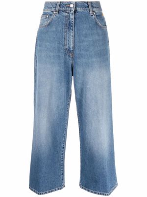 MSGM high-rise cropped jeans - Blue