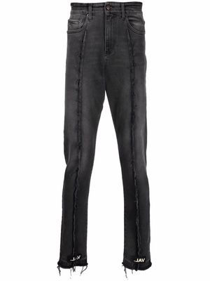 VAL KRISTOPHER frayed detailing slim-legged jeans - Black