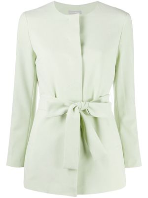 12 STOREEZ collarless belted blazer - Green