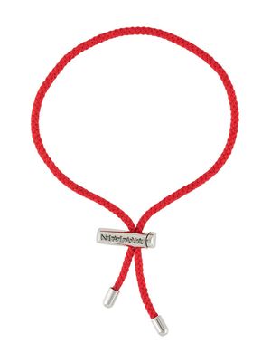 Nialaya Jewelry string engraved-logo bracelet - Red