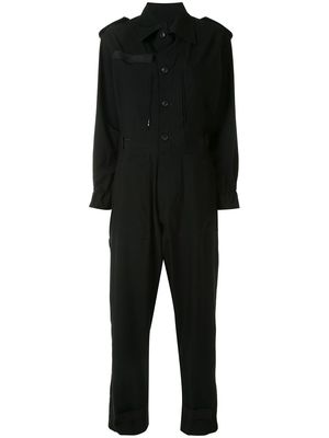 Yohji Yamamoto button-up shirt jumpsuit - Black