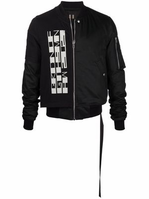 Rick Owens DRKSHDW logo-print bomber jacket - Black