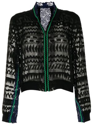 JUST IN XX geometric-print bomber jacket - Black
