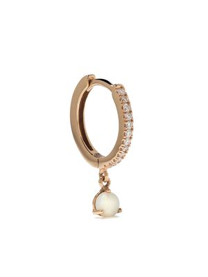 White Bird 18kt rose gold Ada diamond and opal single earring - PINK