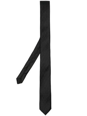 Saint Laurent Monogram pattern silk tie - Black