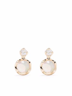 Dinny Hall 14kt yellow gold double opal and diamond stud earrings