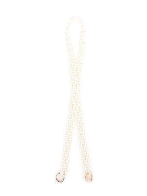 0711 faux pearl-embellished bag handle - White