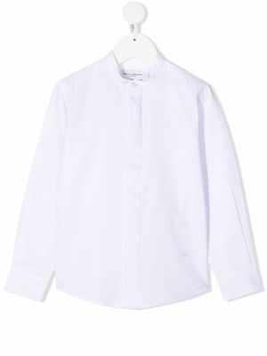 Paolo Pecora Kids band-collar cotton shirt - White