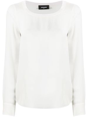 Dsquared2 long sleeve silk blouse - White