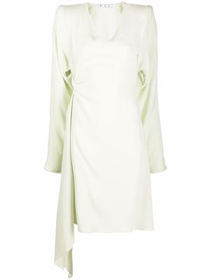 Off-White cut-out long-sleeve dress - Green