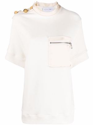 AZ FACTORY zip-chest pocket T-shirt - White