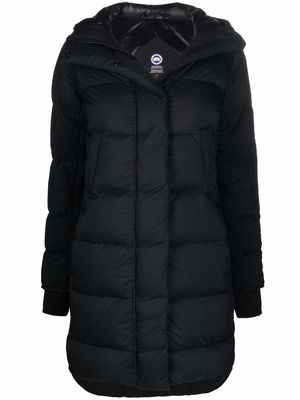 Canada Goose logo-patch feather-down padded coat - Black