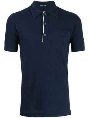 Helmut Lang Pre-Owned contrasting placket polo shirt - Blue