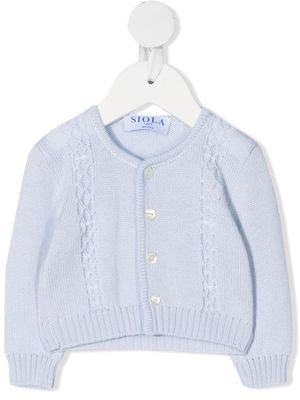 Siola cable-knit detail cardigan - Blue