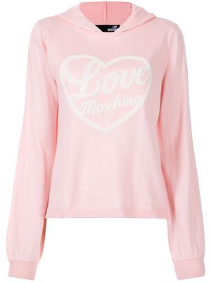 Love Moschino embroidered-logo pullover hoodie - Pink