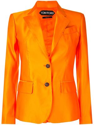 TOM FORD single-breasted silk blazer - Orange