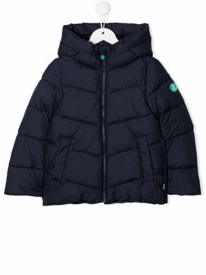 Save The Duck Kids logo-patch padded jacket - Blue