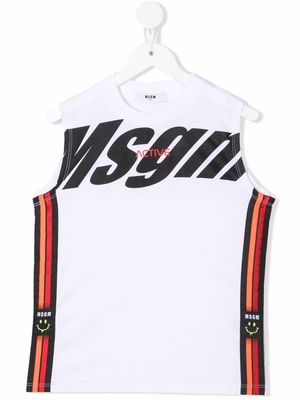 MSGM Kids stripe-detail tank T-shirt - White