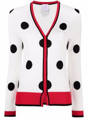 Stella Jean polka dot V-neck cardigan - White