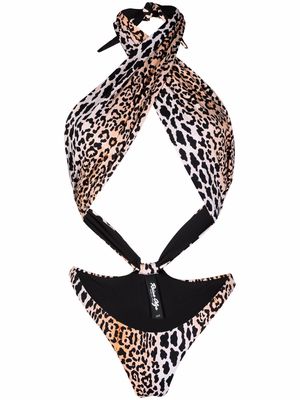 Reina Olga leopard-print swimsuit - Brown