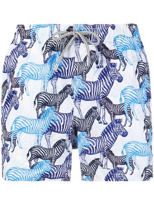 MC2 Saint Barth zebra-print elasticated-waist swim shorts - Blue