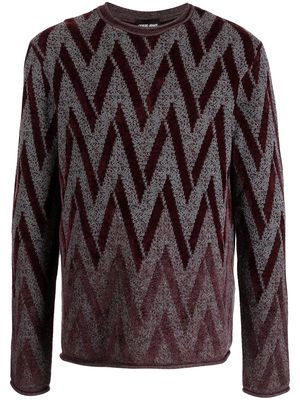 Giorgio Armani zigzag knit jumper - Red