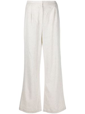 12 STOREEZ striped linen trousers - White