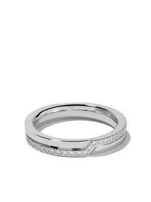 De Beers Jewellers 18kt white gold Promise half pavé diamond band