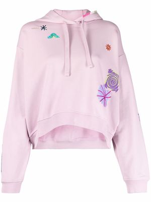 MCQ patchwork drawstring hoodie - Pink