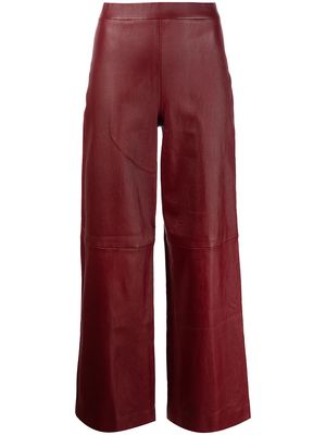 Rosetta Getty wide-leg leather trousers - Red