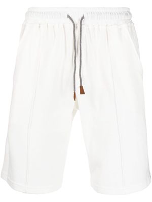 Eleventy striped cotton deck shorts - White