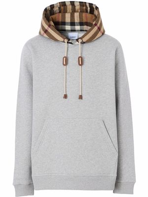 Burberry check-detail hoodie - Grey