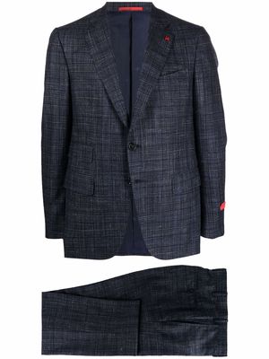Isaia checked single-breasted suit - Blue