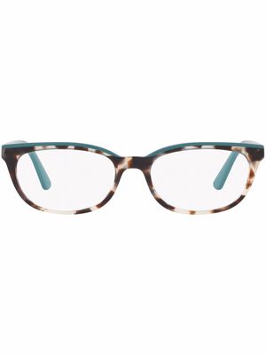 Prada Eyewear tortoiseshell narrow rectangle glasses - Brown