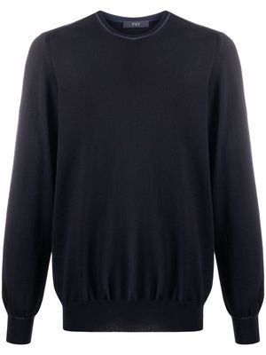 Fay elbow-patch jumper - Blue