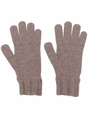 Woolrich knitted cashmere gloves - Neutrals