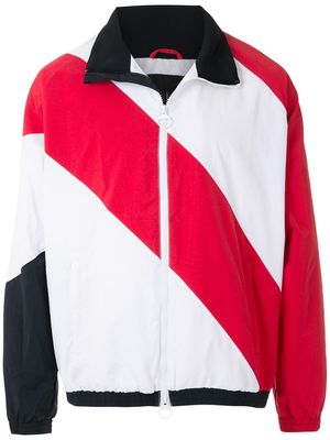 Armani Exchange diagonal-stripe lightweight jacket - White