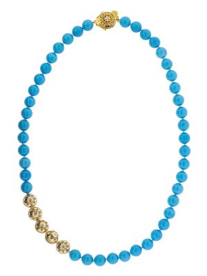 BUDDHA MAMA 20kt yellow gold and turquoise necklace - Blue