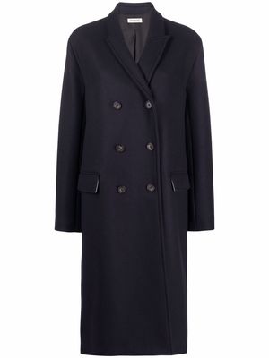 There Was One double-breasted long button-front coat - Blue